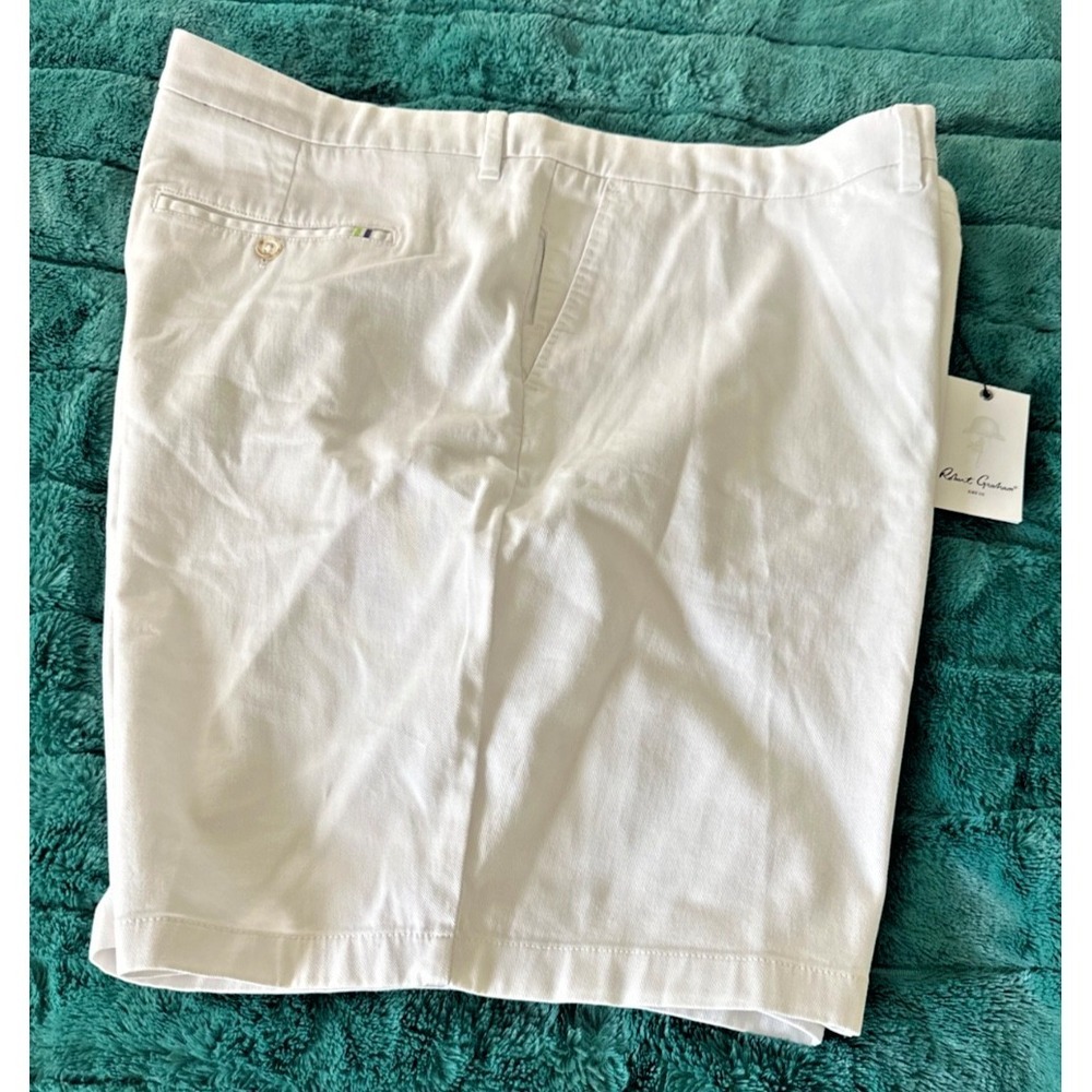 Robert Graham Men Size‎ 46 Belgrade Shorts Flat Chino White Classic Fit